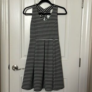 Girls Ava & Yelly Stripe Bow Back Skater Dress, Size 16